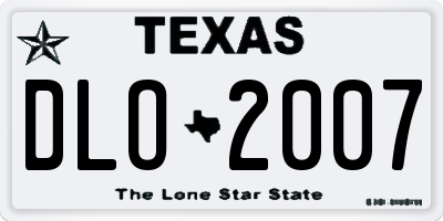 TX license plate DLO2007