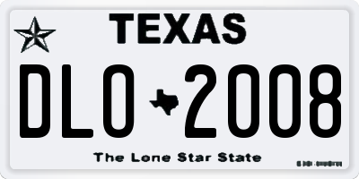 TX license plate DLO2008