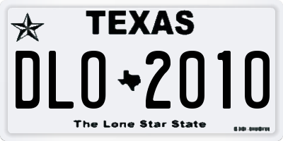 TX license plate DLO2010