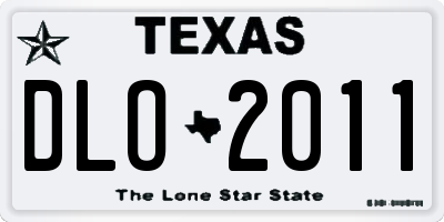 TX license plate DLO2011