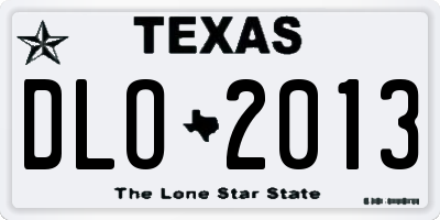 TX license plate DLO2013