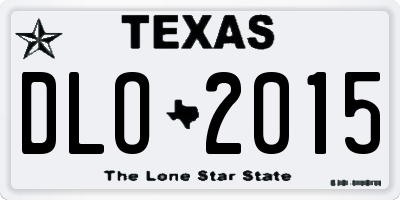 TX license plate DLO2015