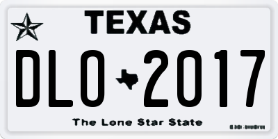 TX license plate DLO2017