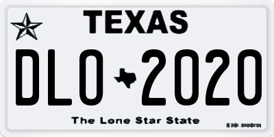 TX license plate DLO2020