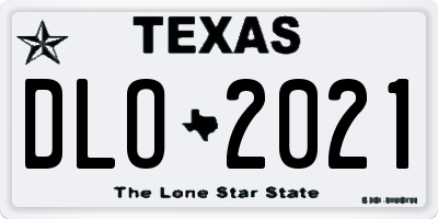 TX license plate DLO2021