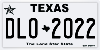TX license plate DLO2022