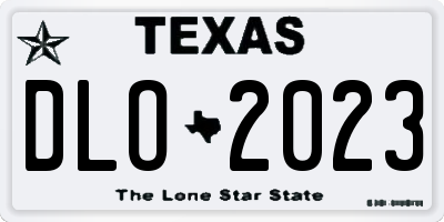 TX license plate DLO2023