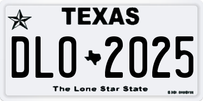 TX license plate DLO2025