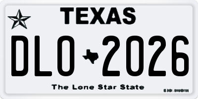 TX license plate DLO2026