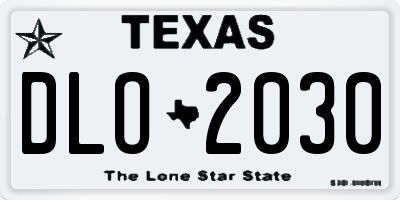 TX license plate DLO2030