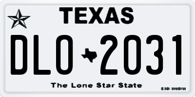 TX license plate DLO2031