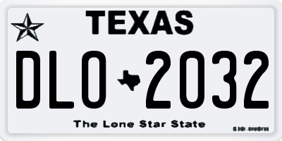 TX license plate DLO2032