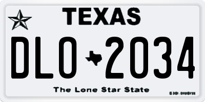 TX license plate DLO2034