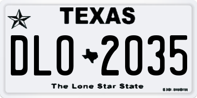 TX license plate DLO2035