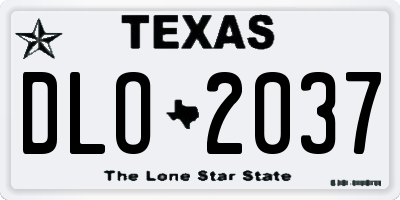 TX license plate DLO2037