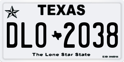 TX license plate DLO2038