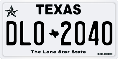 TX license plate DLO2040
