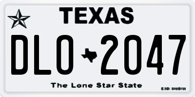 TX license plate DLO2047