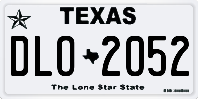 TX license plate DLO2052