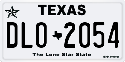 TX license plate DLO2054