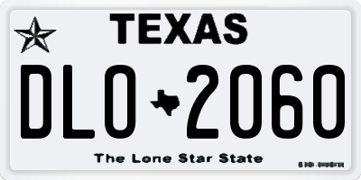 TX license plate DLO2060