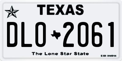 TX license plate DLO2061