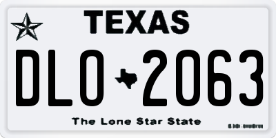 TX license plate DLO2063