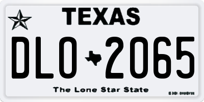 TX license plate DLO2065
