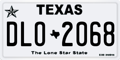 TX license plate DLO2068