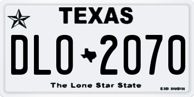 TX license plate DLO2070