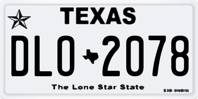 TX license plate DLO2078