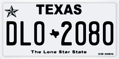 TX license plate DLO2080