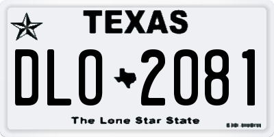 TX license plate DLO2081