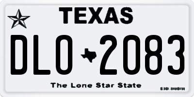 TX license plate DLO2083