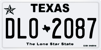 TX license plate DLO2087
