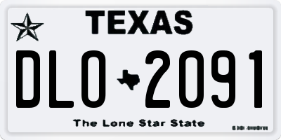 TX license plate DLO2091
