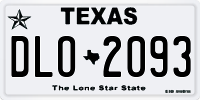 TX license plate DLO2093
