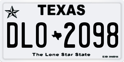TX license plate DLO2098