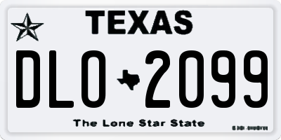 TX license plate DLO2099