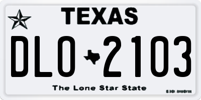 TX license plate DLO2103
