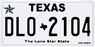 TX license plate DLO2104