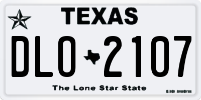 TX license plate DLO2107