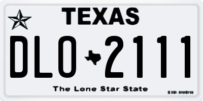 TX license plate DLO2111