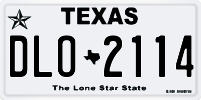 TX license plate DLO2114