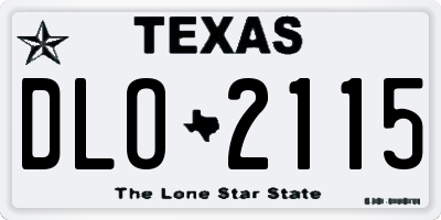 TX license plate DLO2115