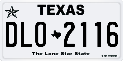 TX license plate DLO2116