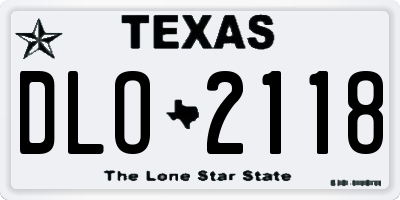 TX license plate DLO2118