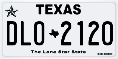 TX license plate DLO2120