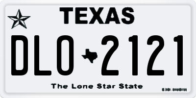 TX license plate DLO2121