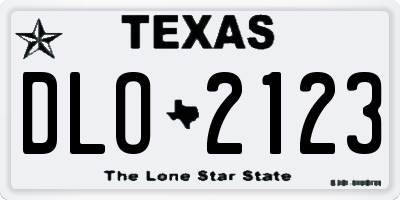 TX license plate DLO2123